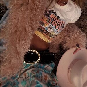 Size Swap Cabana Studded Suede Belt in Midnight Size L 4 M